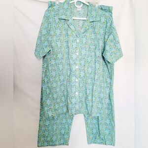 Sleepyhead Floral Aqua 100% Cotton PJs Large